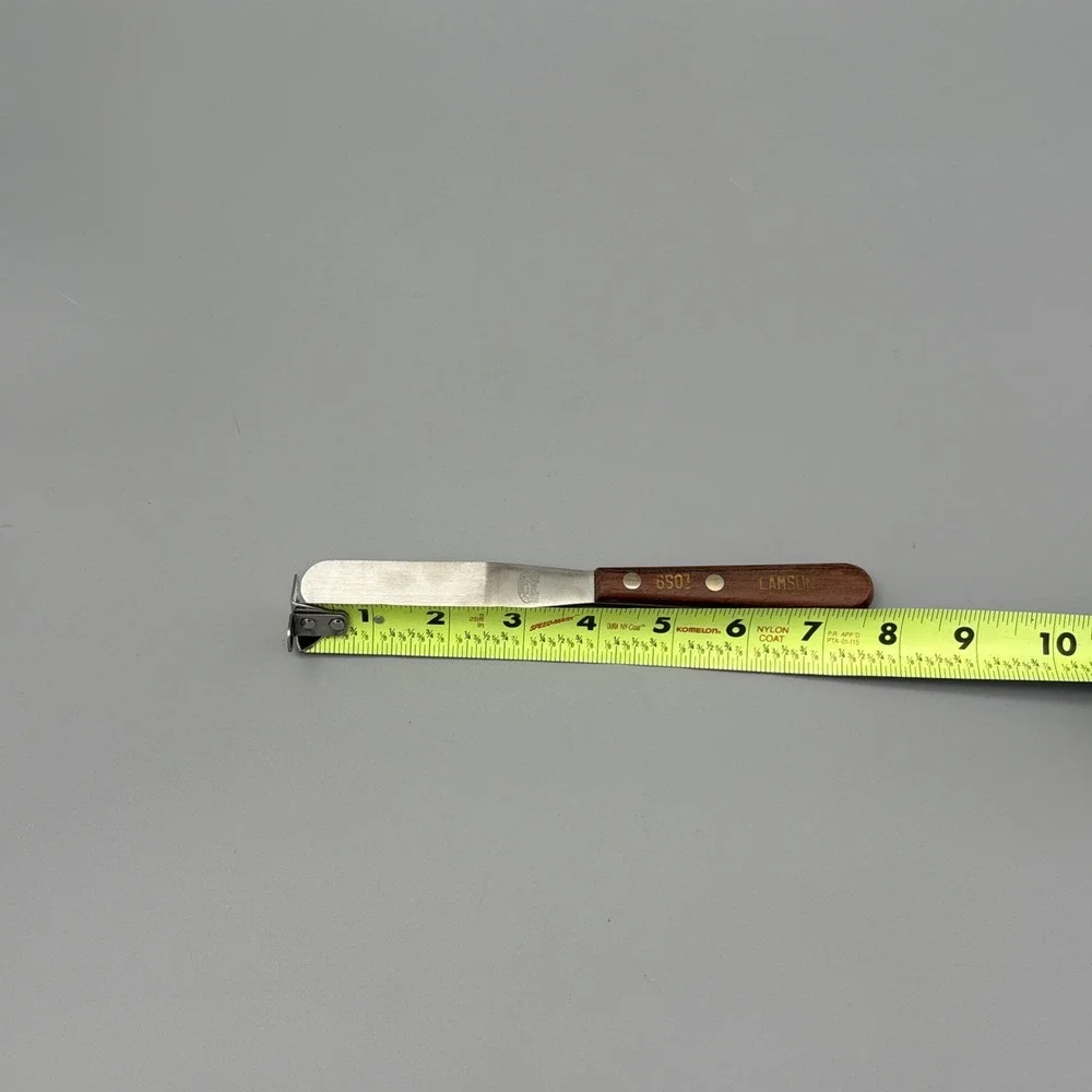 Vintage Stainless Steel LOT of 2 Frosting‎ Spatula Lamson 6S01 Wooden Handle